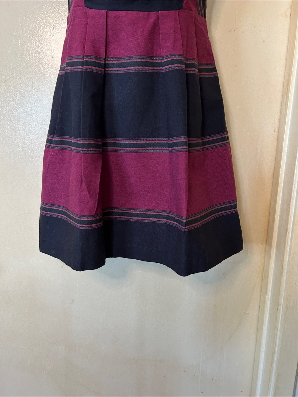 Staring at Stars Burgundy and Black Striped Fit & Flare Mini Dress size XS NWT - Picture 5 of 11